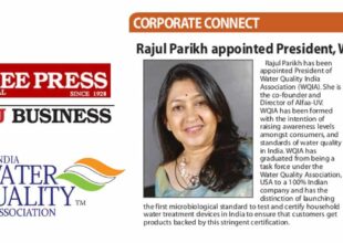 Rajul Parikh has been elected as PRESIDENT of WQIA (Water Quality India Association)