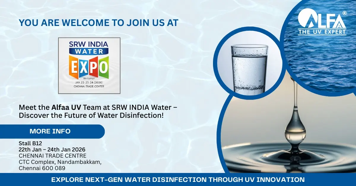 Alfaa UV at SRW INDIA Water Expo 2026 – Smart & Chemical-Free Water Disinfection