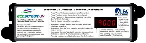 lamp life remaining counter - Ecostream UV